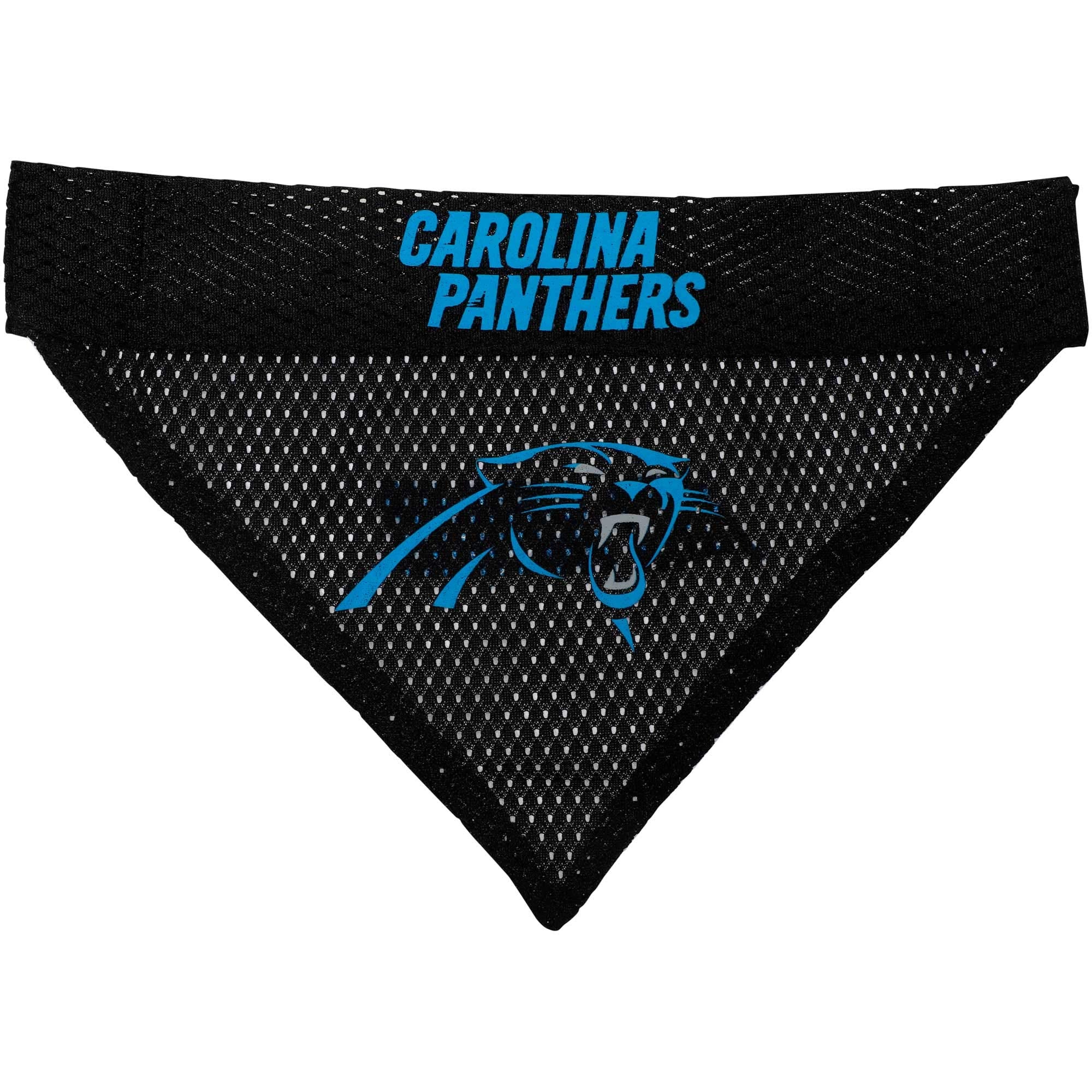 NFL DOG BANDANA - CAROLINA PANTHERS REVERSIBLE PET BANDANA. 2 Sided Sports Bandana with a PREMIUM Embroidery TEAM LOGO, Small/Medium. - 2 Sizes & 32 NFL Teams available