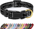 Reflective Dog Collar for Small Dogs Cats, Cute Camouflage Adjustable Heavy-Duty Nylon Puppy Collar for Boy and Girl Female, Soft Pet Accessories with Quick Release Buckle, Black