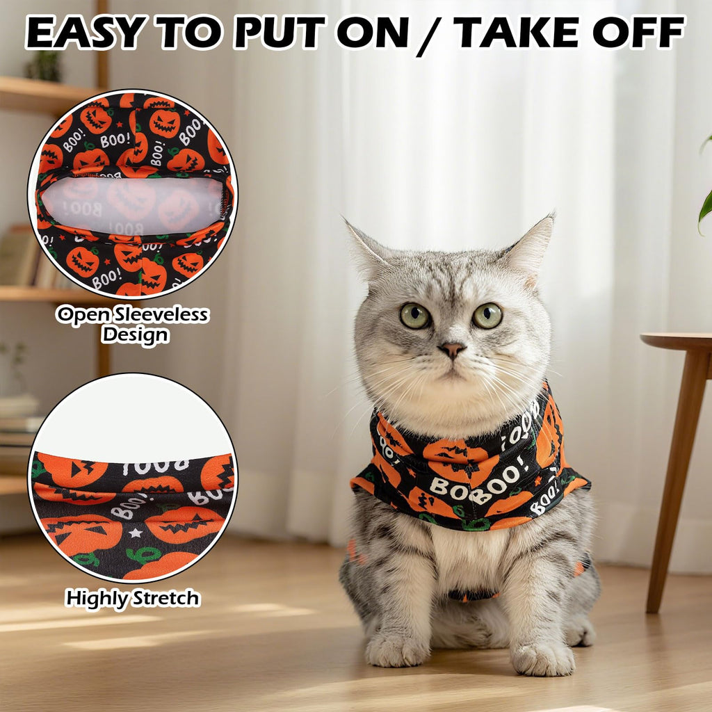 EXPAWLORER Halloween Cat Sweater Warm Fleece Pet Clothes for Cats Only