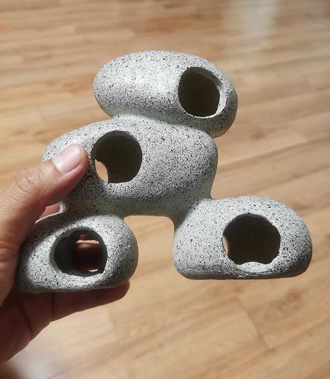 AWXZOM Aquarium Rock Decorations Resin Cichlids Rock with Artificial Moss Betta cave Betta Fish Tank Accessories Fish hides for Aquarium (Rock Cave)