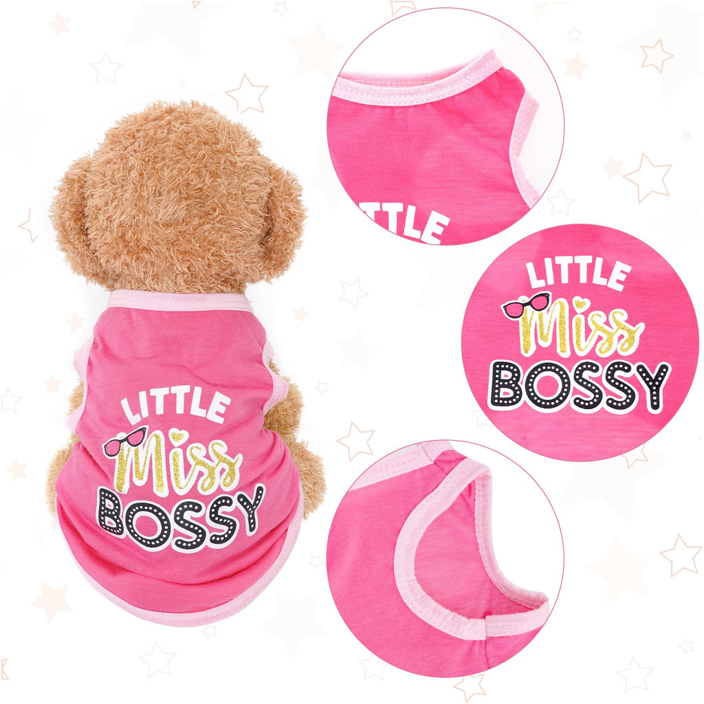 Pistha 4 Pack Dog Shirts Summer Printed Puppy Clothes Cute Sleeveless Pet T Shirts Dog Clothes for Small Medium Dogs Cats Girl(L)