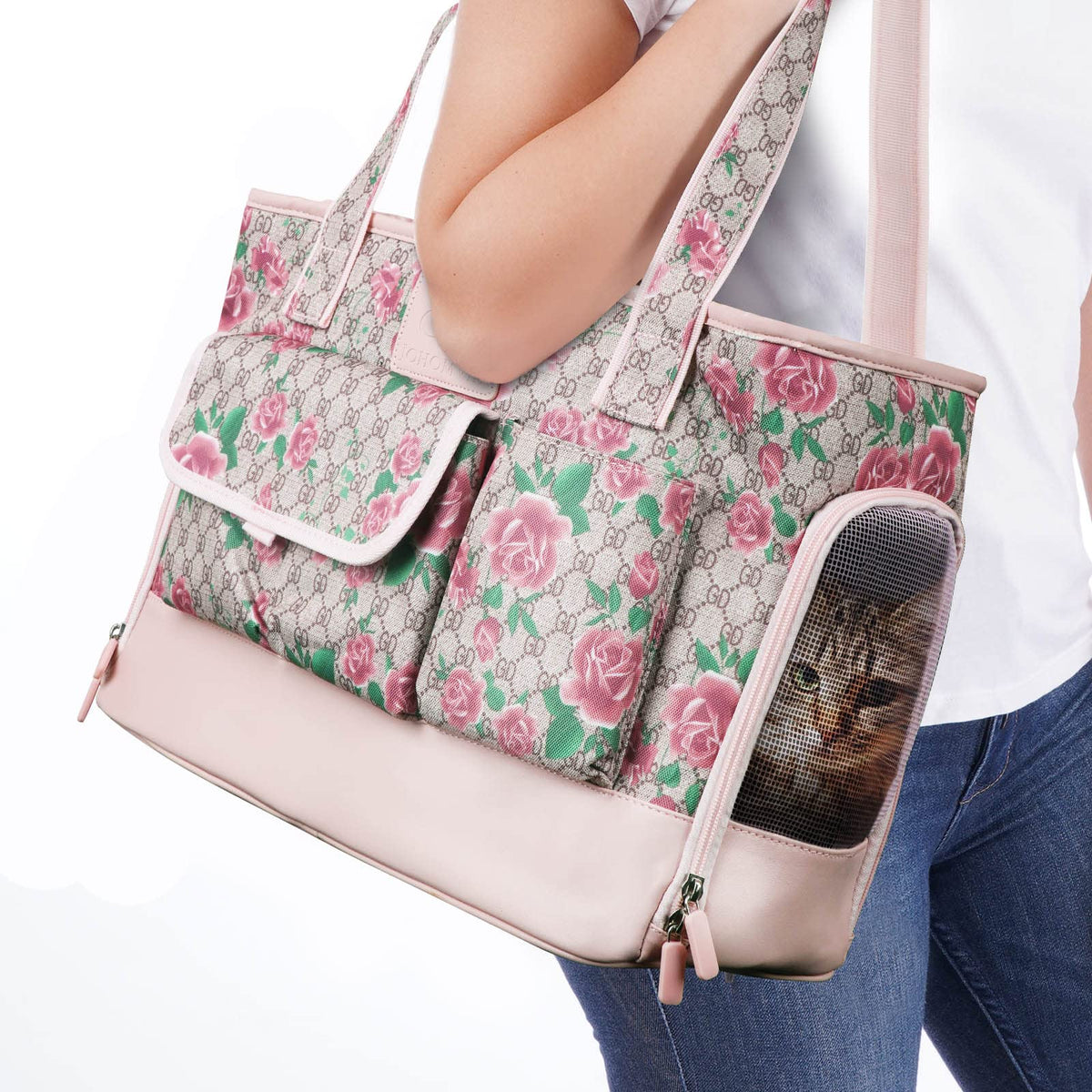 Johomviin Dog Carrier, Cat Carrier, Pet Carrier, Foldable Waterproof Premium Oxford Cloth Dog Purse, Portable Bag Carrier for Small to Medium Cat and Small Dog