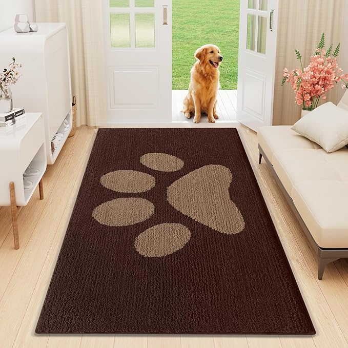 Buganda Dog Door Mat for Muddy Paws 47x24, Absorbent Doormat for Inside — 59.0"l X 35.0"w X 0.6"th