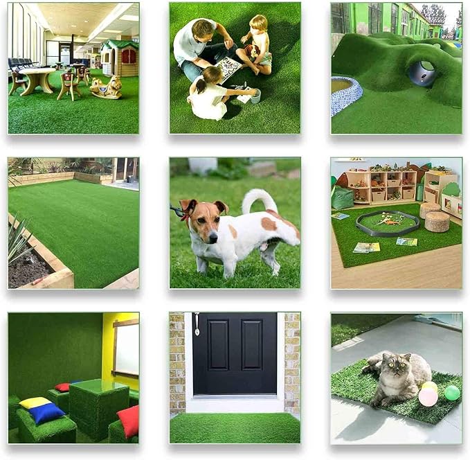 ALTRUISTIC Premium Artificial Grass Drainage Holes & Rubber Backing 70 oz Realistic Synthetic Grass Mat Extra-Heavy & Soft Pet Turf Fake Grass for Dogs or Outdoor Decor,(6 ft x8 ft = 48 Square ft)