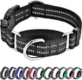 Hikiko Martingale Collar for Dogs Reflective Nylon Puppy Dog Collar with Quick Release Buckle Adjustable Training No Slip Dog Collar (X-Small, Black)