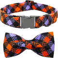 Halloween Dog Collar, Pet Collar Bow Plaid Puppy Collars Girl Boy Holiday Pet Collar Gift Bow Dog Collar Cute Soft Puppy Collar for Medium Dogs