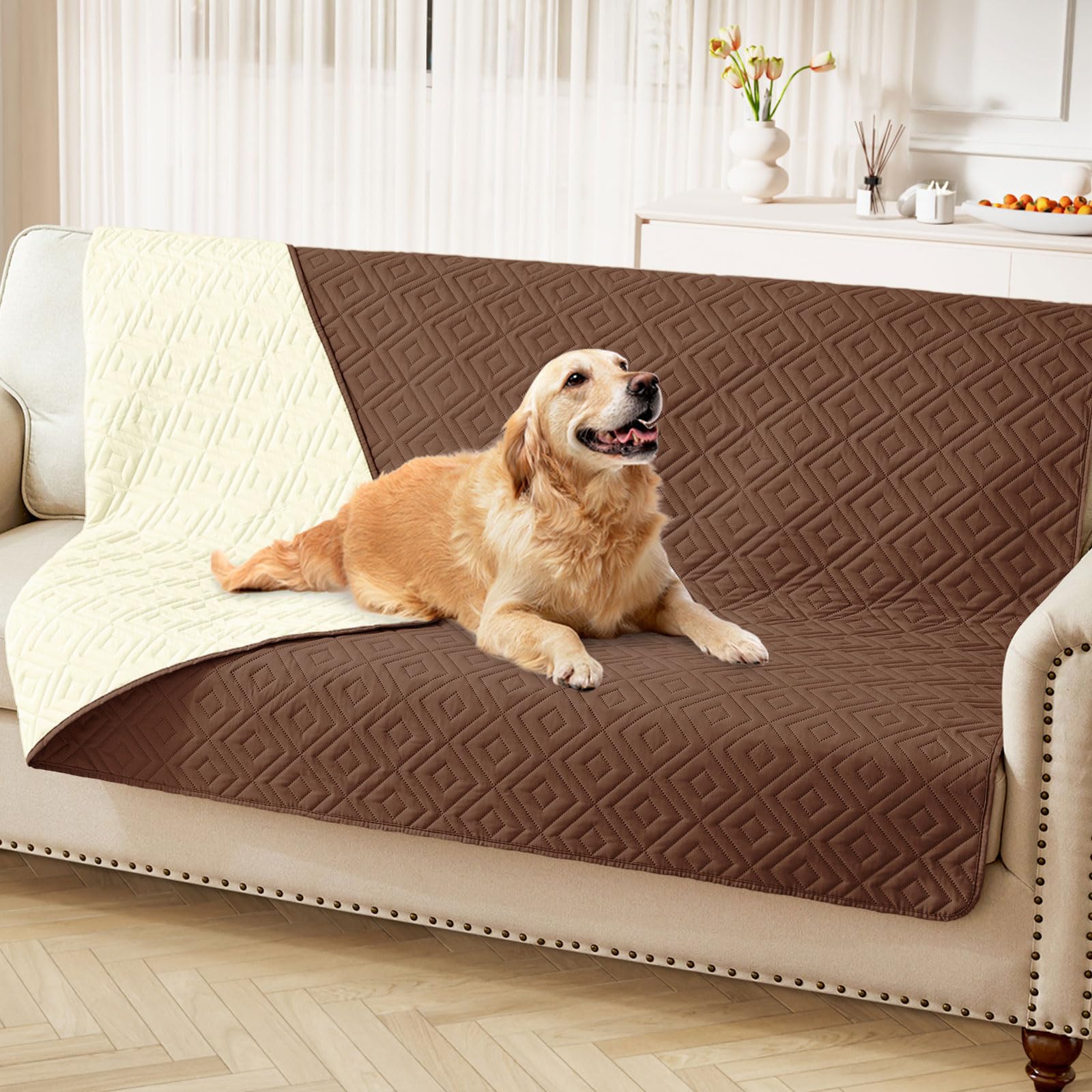 hyha Waterproof Reversible Dog Blanket, Pet Blanket for Sofa Couch — 68x82 Inch