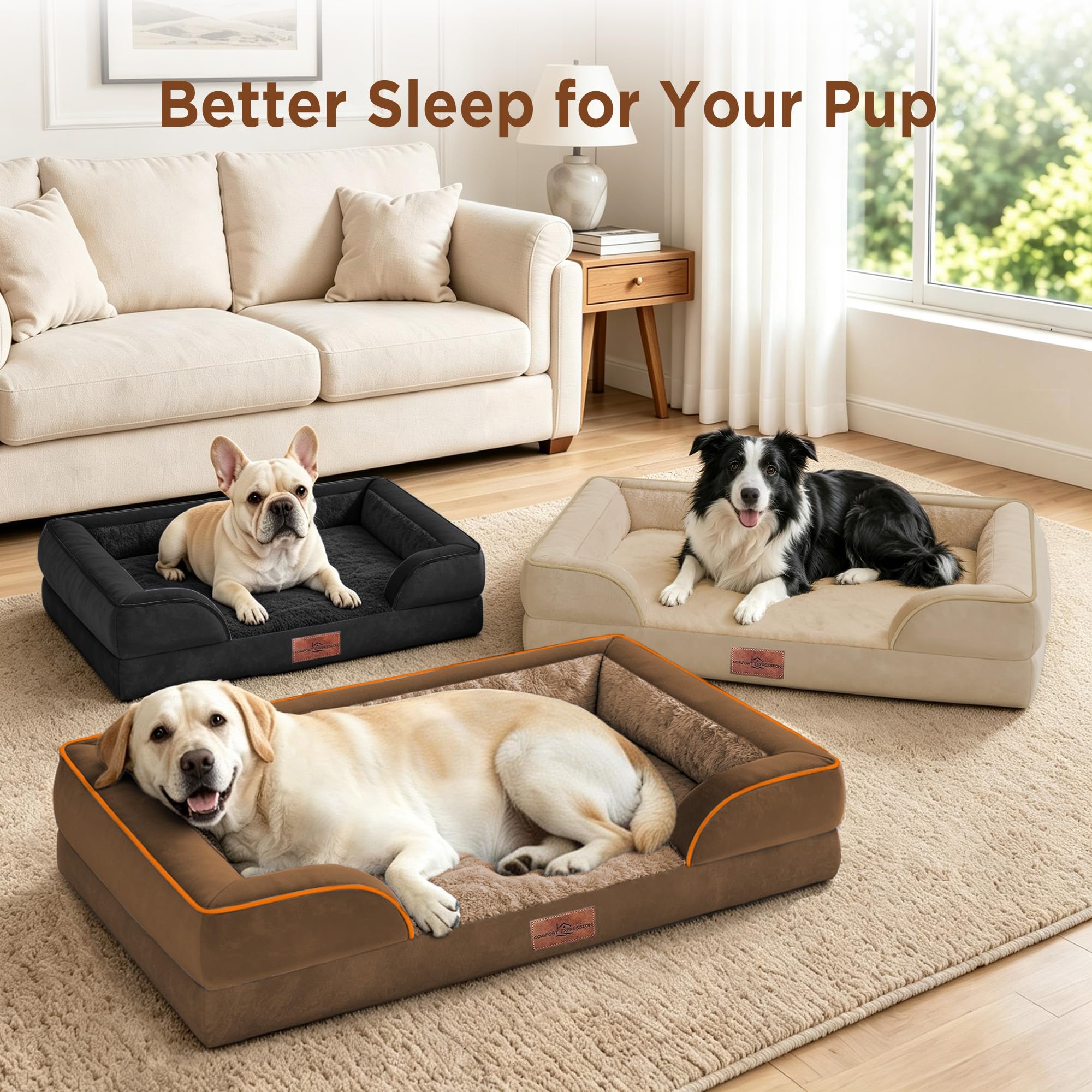Comfort Expression Waterproof Orthopedic Dog Beds for Extra Large Dog