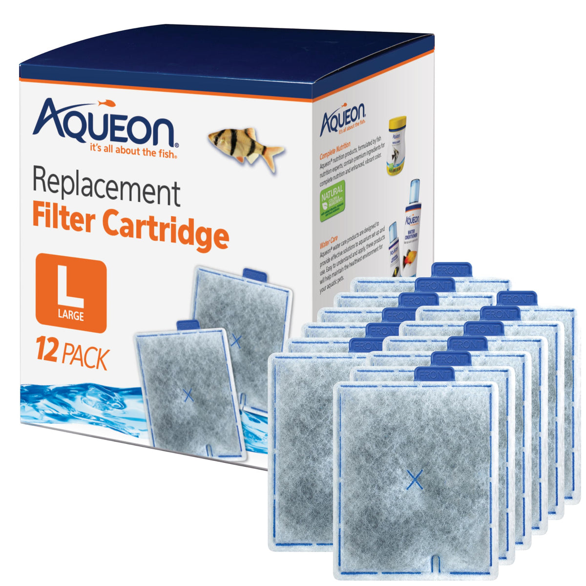 Aqueon Aquarium Fish Tank Replacement Filter Cartridges, Large - 15 Pack