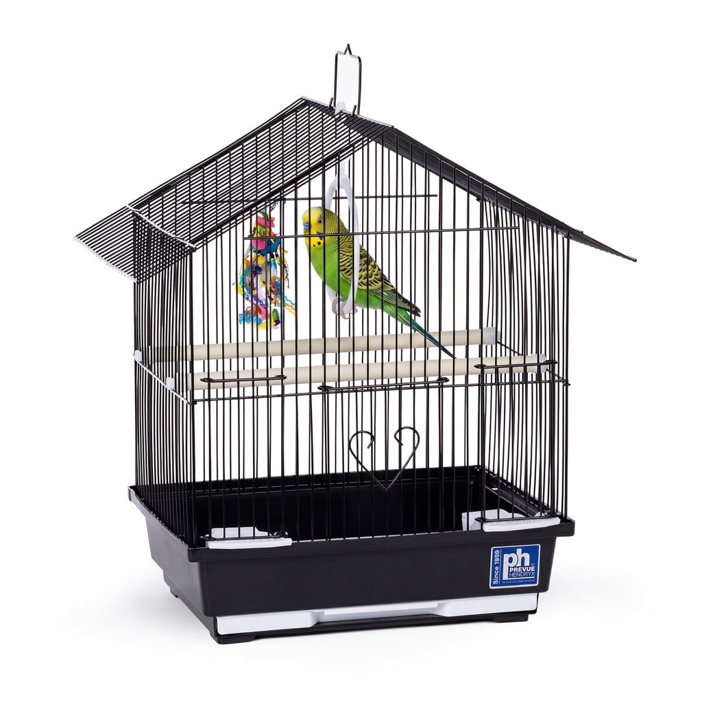 Prevue Pet Parakeet Manor Bird Cage with Handle Easy Storage - Black