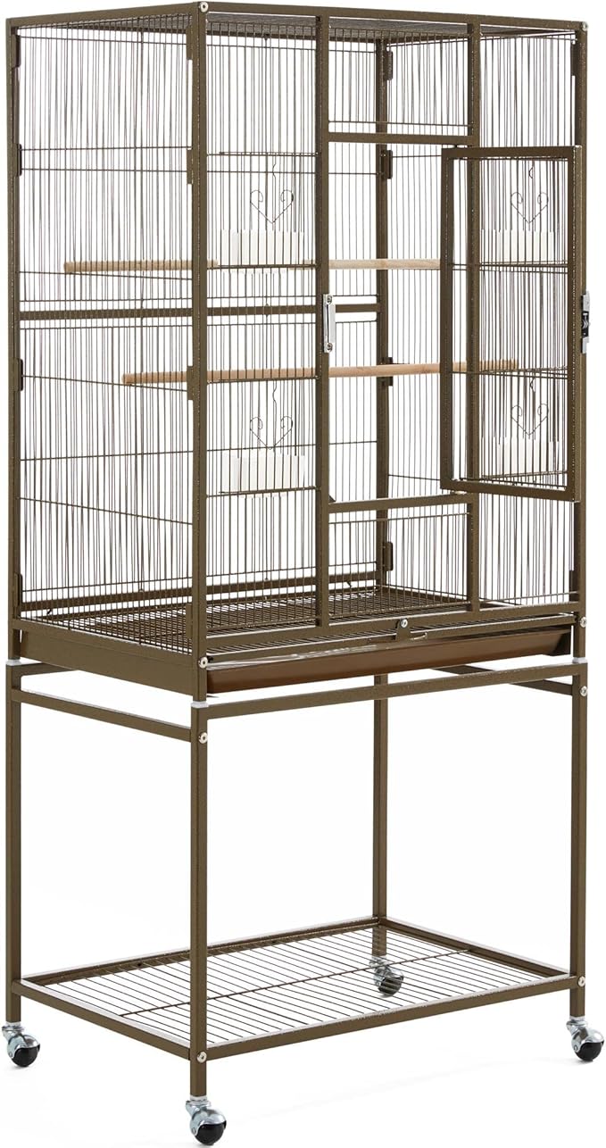 Topeakmart 53.5inch Large Bird Cage Metal Mobile Parrot Cage for Canary Pacific Parrotlet Lovebird Budgie Caique Senegal Green-cheeked Conure