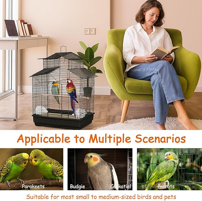 OVESD 30PCS Bird Cage Liners - 13.8x13.8 Inch Leak-Proof Disposable Tray Pads for Parrots, Parakeets, Cockatiels, Lovebirds | Easy-Clean Cage Bottom Paper | Customizable Size