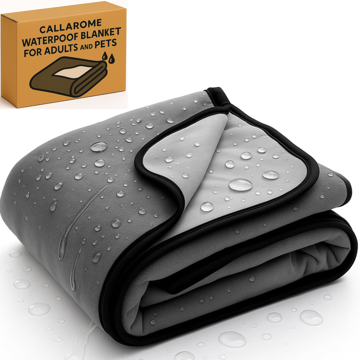 Callarome Waterproof Blanket for Bed & Couch Protection, Grey, 50"x60"