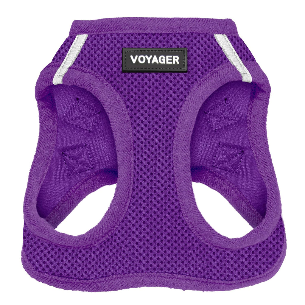 Best Pet Supplies Voyager Step-in Air Harness - All Weather Mesh, Reflective, No Pull Harness for Dogs, Cats - Secure with Hook & Loop Fastener, Buckle, Double D-Rings - Purple, XXS