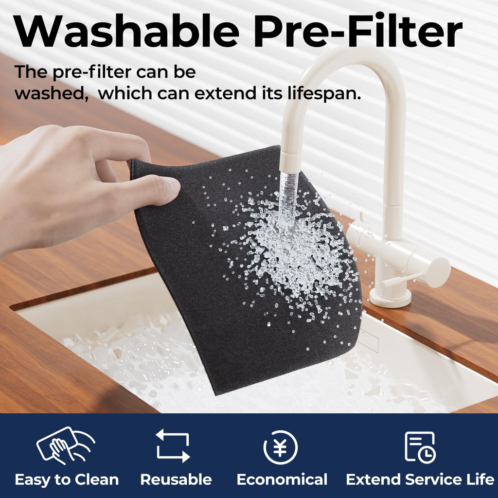 EVALIT Air Purifiers for Home Pets Up to 2200Ft² Pre-Filter Washable White