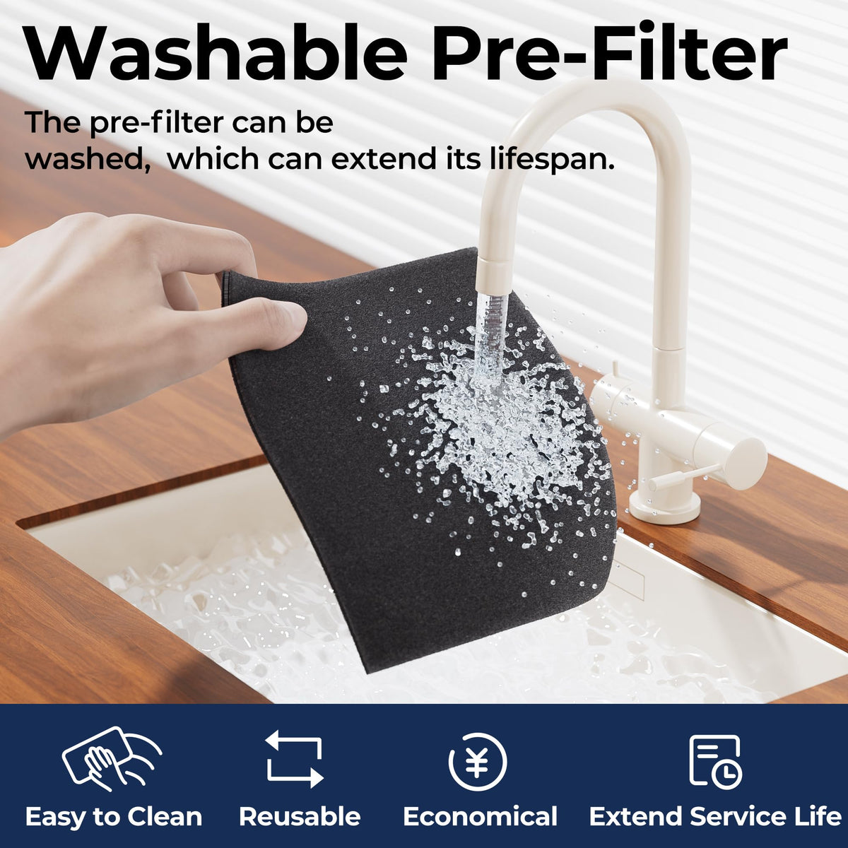 EVALIT Air Purifiers for Home Pets Up to 2200Ft² Pre-Filter Washable White