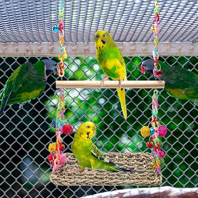 Bird Swing Toys Coolrunner Bird Hammock Bed Hanging Swing Nest Cotton