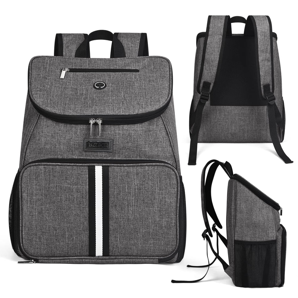BAGLHER丨Dog Travel Bag, Airline Approved Pet Supplies Backpack, Dog Travel Backpack Accessories Set with 2 Silicone Collapsible Bowls and 2 Food Baskets, Gray