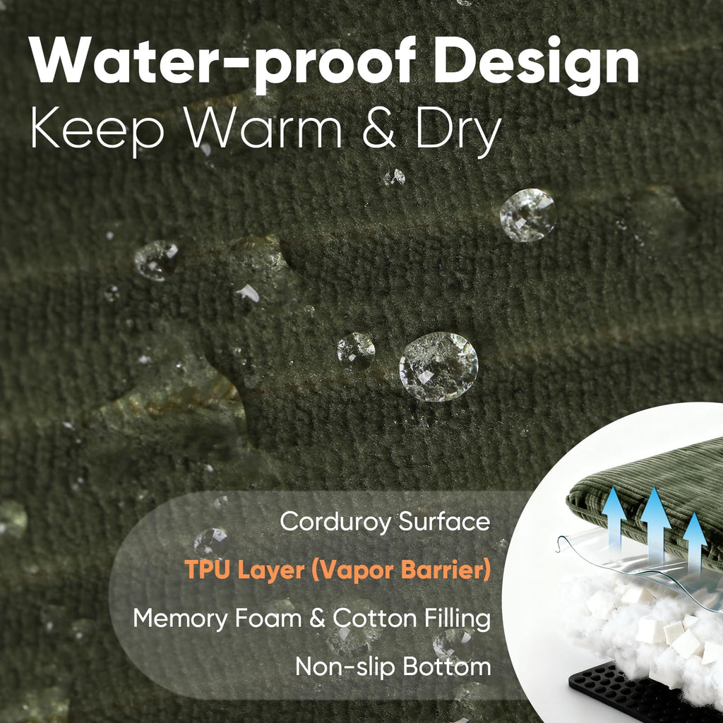 FUKUMARU Dog Couch Bed, Corduroy Cozy Cat Bed, Waterproof, Washable Cover