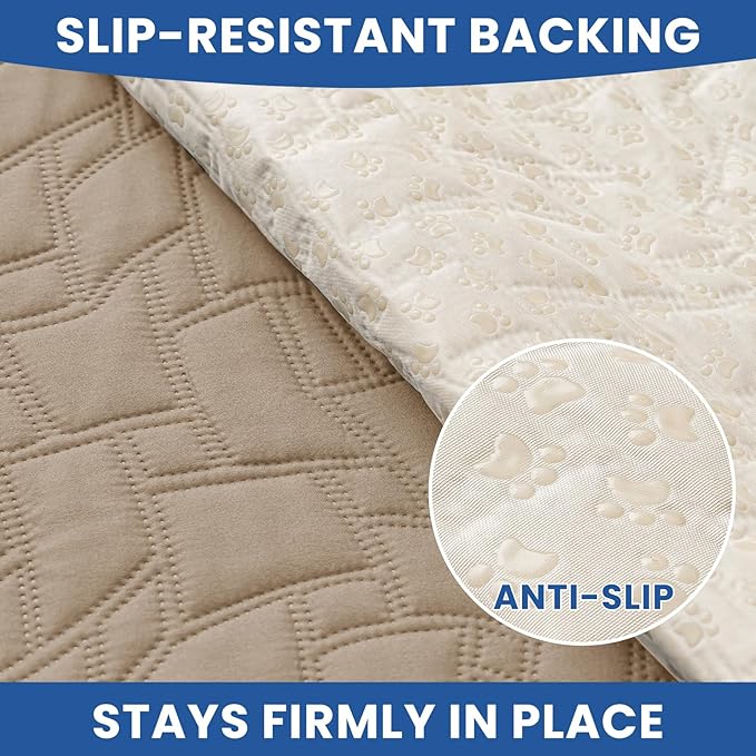 Waterproof Couch Covers for Pets, Waterproof Dog Bed Cover, Anti-Slip Soft Dog Blankets, Couch Cover for Dogs Washable, Pet Blanket for Puppy Large Dogs Cat (30x70 Inch, Khaki)