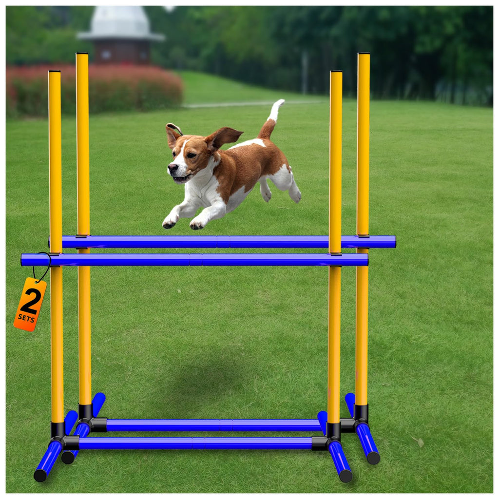 AHAILUOO Adjustable Dog Agility Hurdles with Carry Bag, 2 Sets