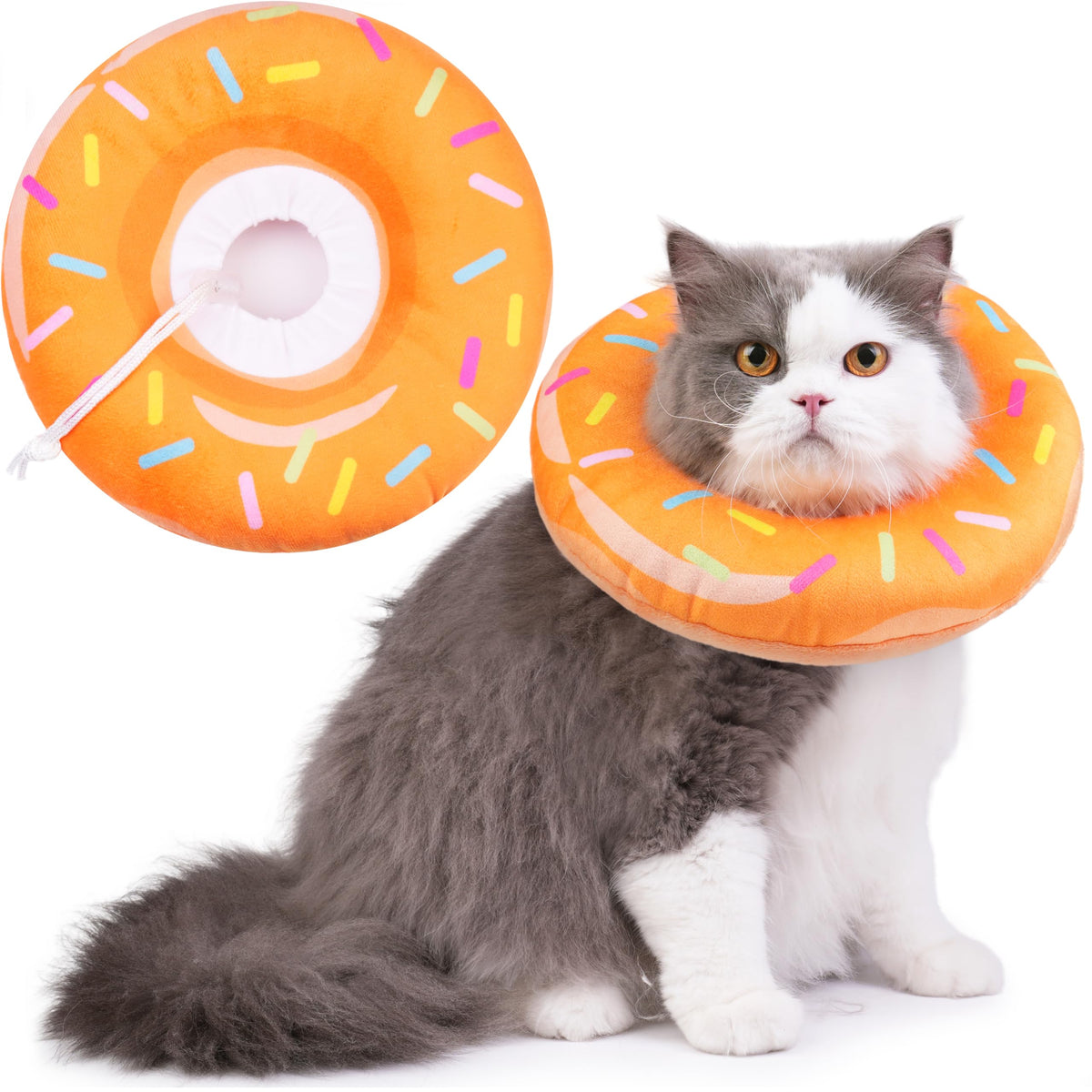 Hpetppy Cat Cone Collar Soft, Cat Recovery Collar for Wound Healing Cute Donut Adjustable Kitten Cones to Stop Licking Comfortable Lightweight Neck Elizabethan Collars for Kittens After Surgery