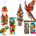 Seenelling 4 Pcs Extra Large Bird Toys for Parrots, Block and Ball