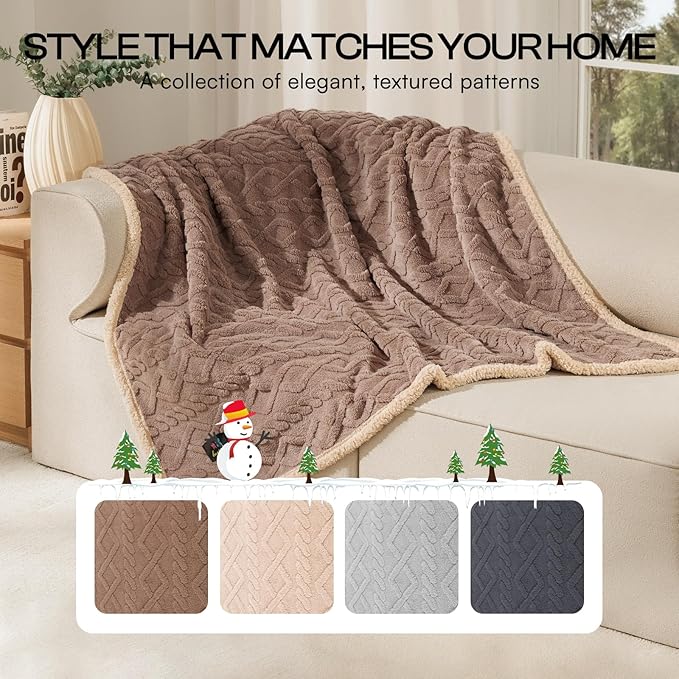 Luciphia Waterproof Pet Blanket, Liquid Pee Proof Dog Blanket for Sofa Bed Couch, Reversible Sherpa Fleece Furniture Protector Cover for Small Medium Large Dogs Cats, Khaki King Size（100" x 82"）