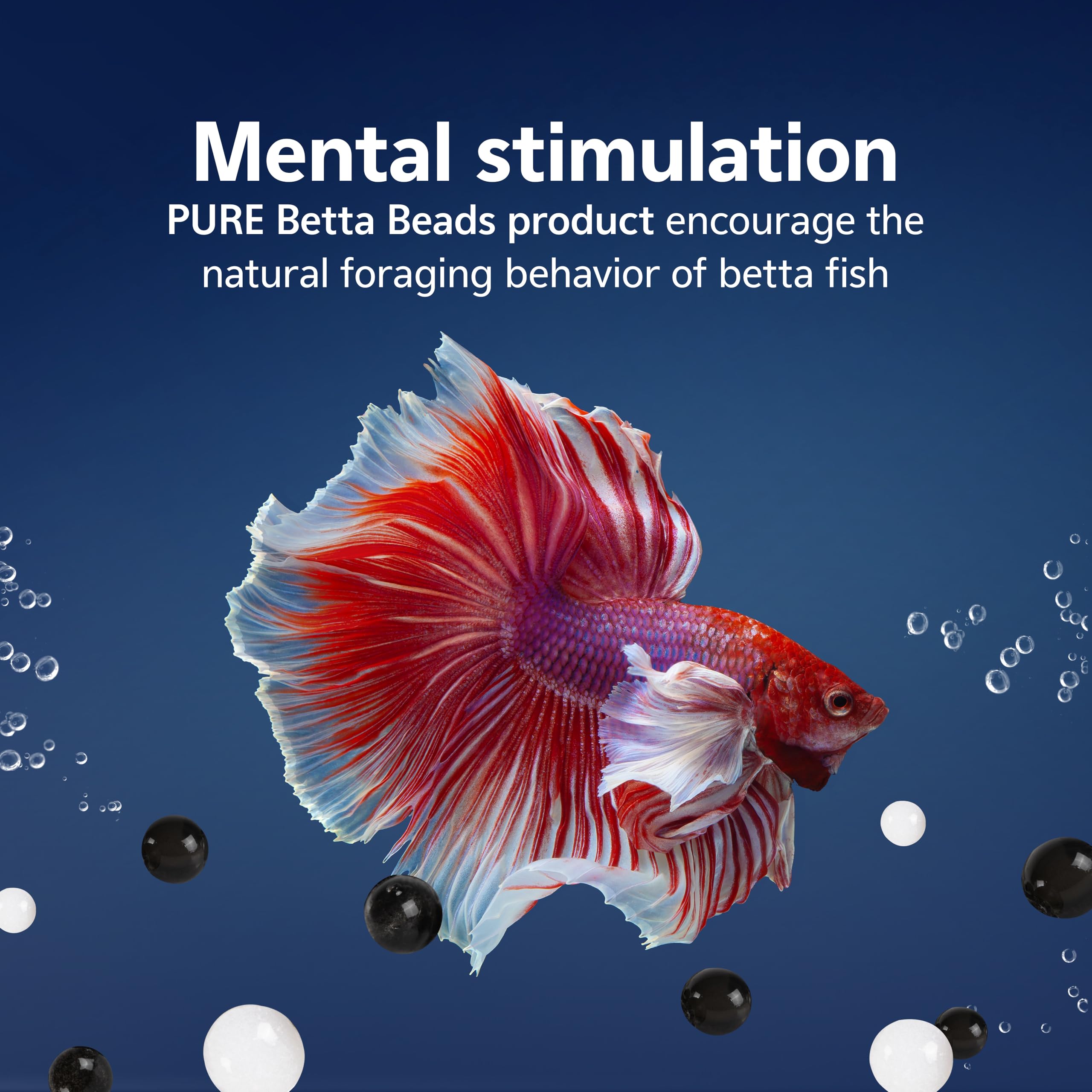 Aqueon PURE Betta Beads, Water Care for Unfiltered Aquariums, Maintains Clear Water and Helps Breakdown Organic Sludge, Black & White