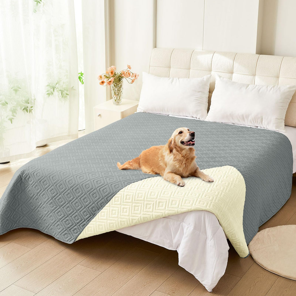 hyha Waterproof Reversible Dog Blanket, Pet Blanket for Sofa Couch