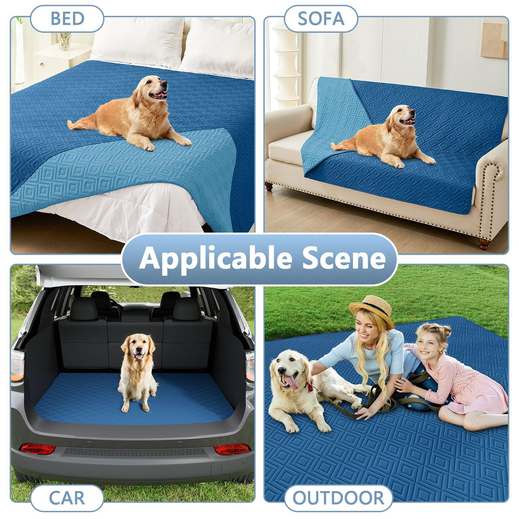 hyha Waterproof Reversible Dog Blanket, Pet Blanket for Sofa Couch