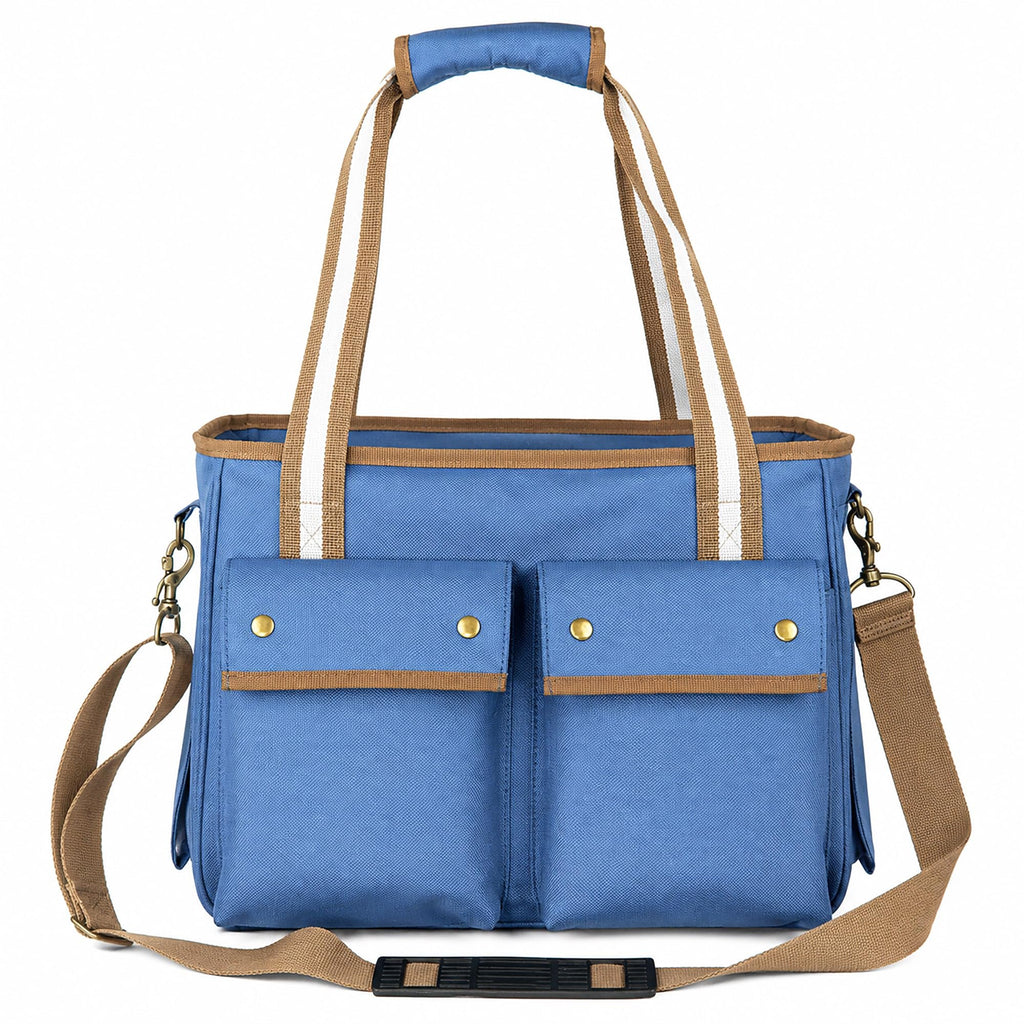 Pet Life Pet Carrier - Dual-Pocketed Airline Approved Carrier - Blue