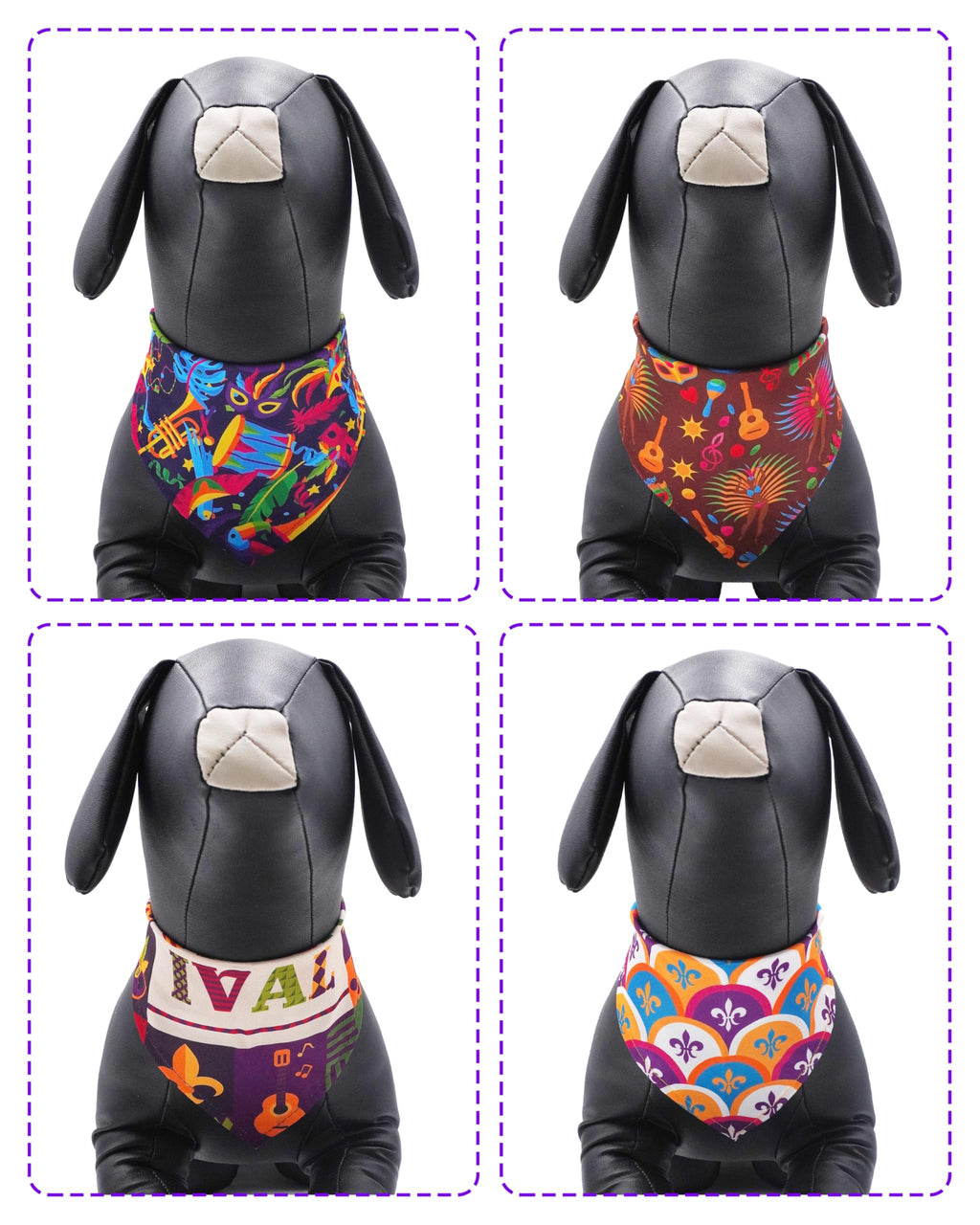 PET SHOW 50 Pack Mardi Gras Dog Bandanas Bulk for Medium Dogs