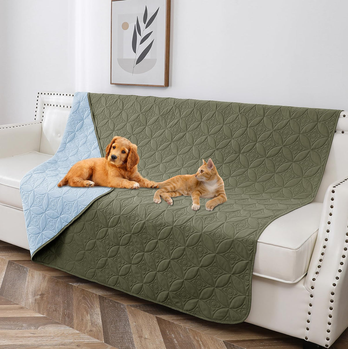 Tuffeel Waterproof Couch Cover for Dogs - Washable Pets Furniture Protector