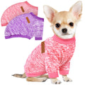 2 Pack Dog Sweaters for Small Dogs Girl Boy Winter Fleece Clothes Warm Soft Dog Sweatshirt Outfit for Dogs Cats Pet Apparel (Pink+Purple, XS (Back: 9.8",Chest: 13.7", 3.5-5.5lbs))