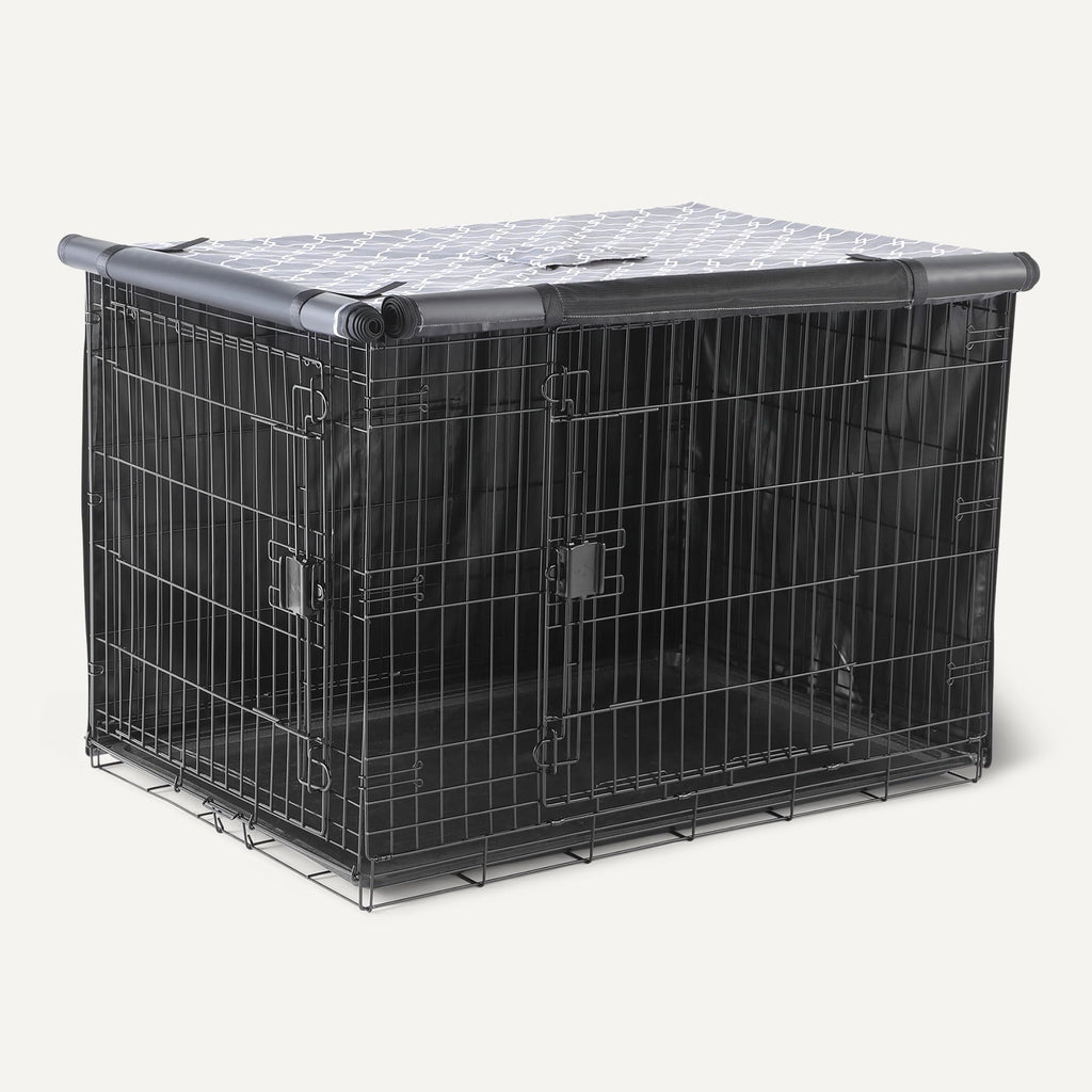 Dog Cage Cover for 42-inch Wire Crates, Heavy-Duty with Zippered Panels