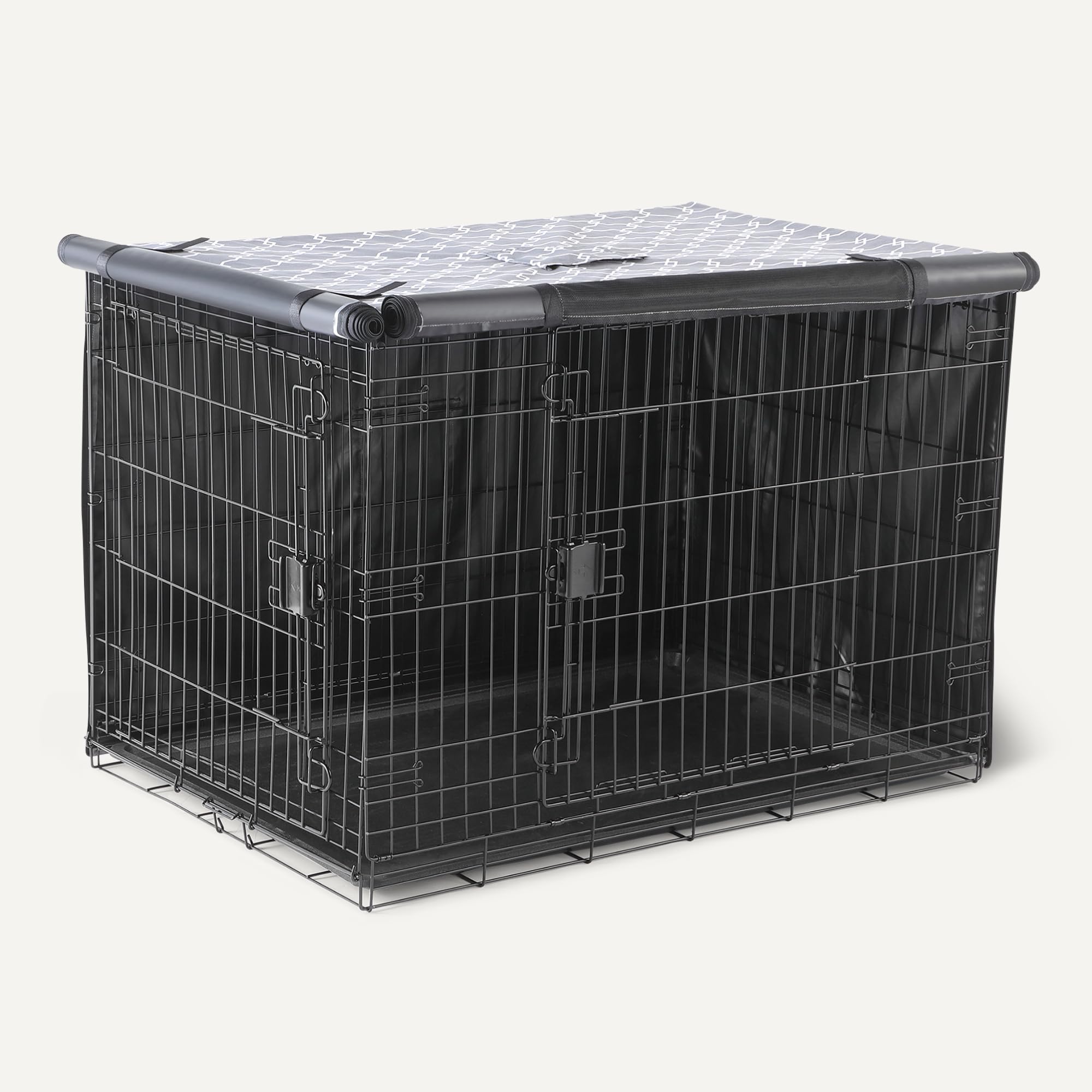 Dog Cage Cover for 42-inch Wire Crates, Heavy-Duty with Zippered Panels