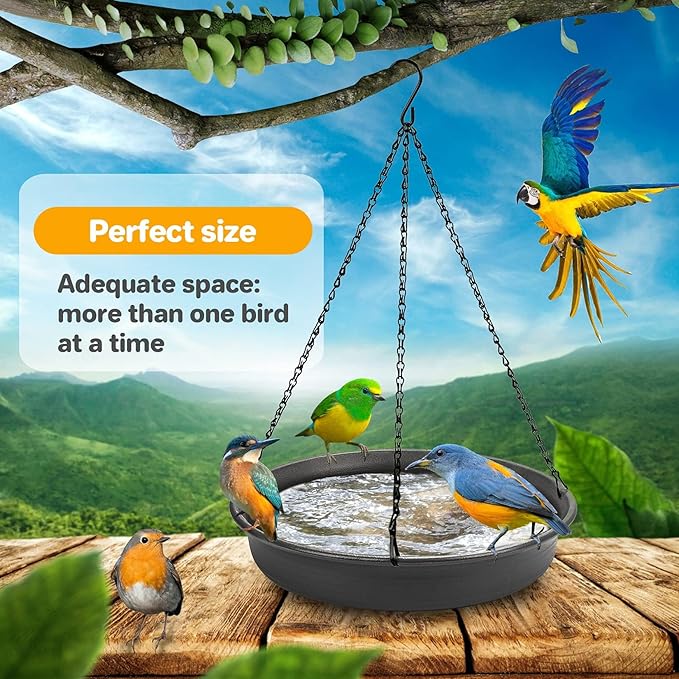 CARGEN Hanging Bird Bath Bowl - Window Bird Water Feeder Tray for Outdoors