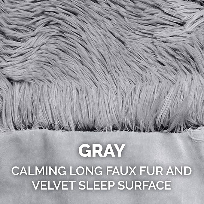 Furhaven Waterproof Throw Blanket for Dogs & Indoor Cats, Washable - Shaggy Plush Calming Long Faux Fur & Velvet Dog Blanket - Gray, Small