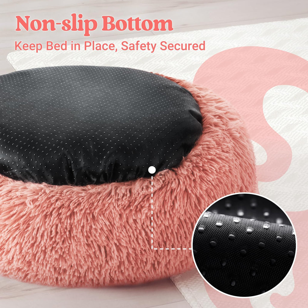 rabbitgoo Calming Cat Beds for Indoor Cats, 20 inches, Pink