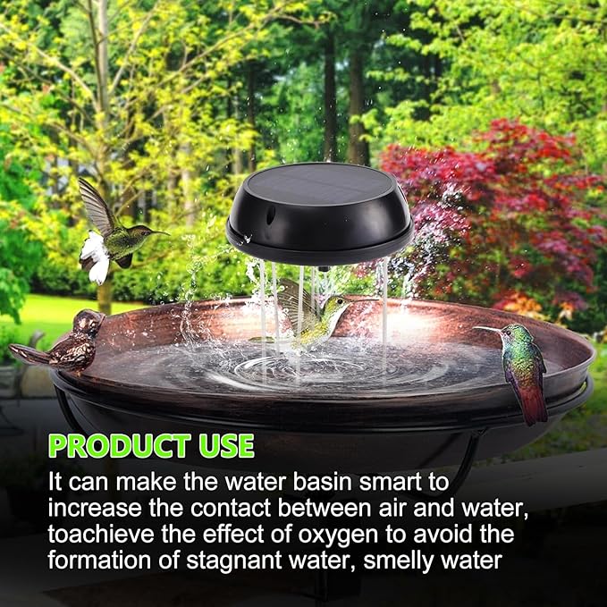 Solaceura Bird Bath Solar Swing Device