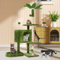 TSCOMON 52in Multi-Level Cat Tower with Sisal Scratching Posts, Hidden Cave & Perch Platform, Large Cat Condo for 1-3 Cats, Eco-Friendly Pet Furniture with Realistic Leaves, Green