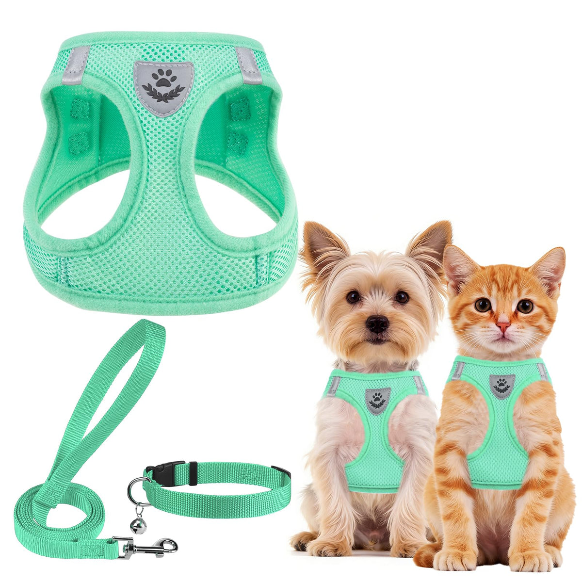 PUPTECK Dog Harness, Collar and Leash Set No Pull for Small Medium Sized