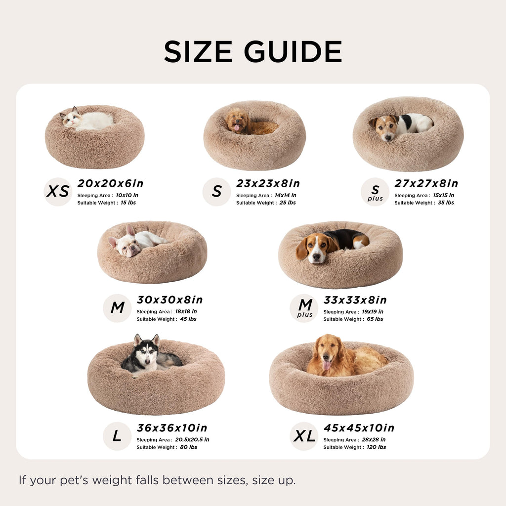 Bedsure Calming Cat Beds Donut Round Washable Kitten Bed,20 inches