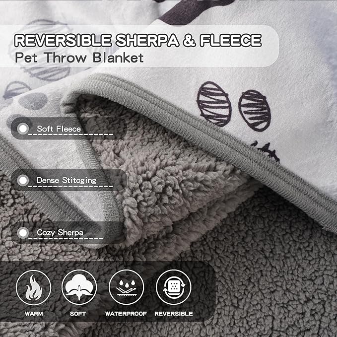 CAPT.SNOOZE Washable Waterproof Dog Blankets for Large Dogs 60"x80"