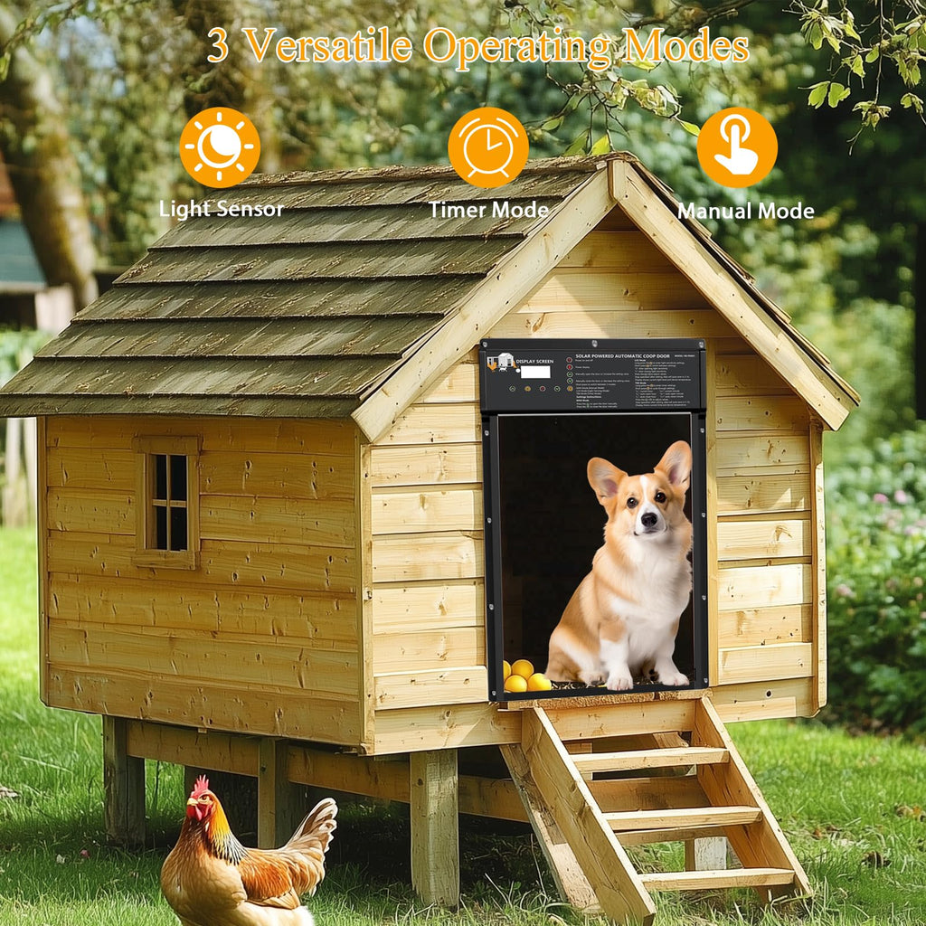 VUEBEE Solar Powered Automatic Pet Door with Timer and Light Sensor