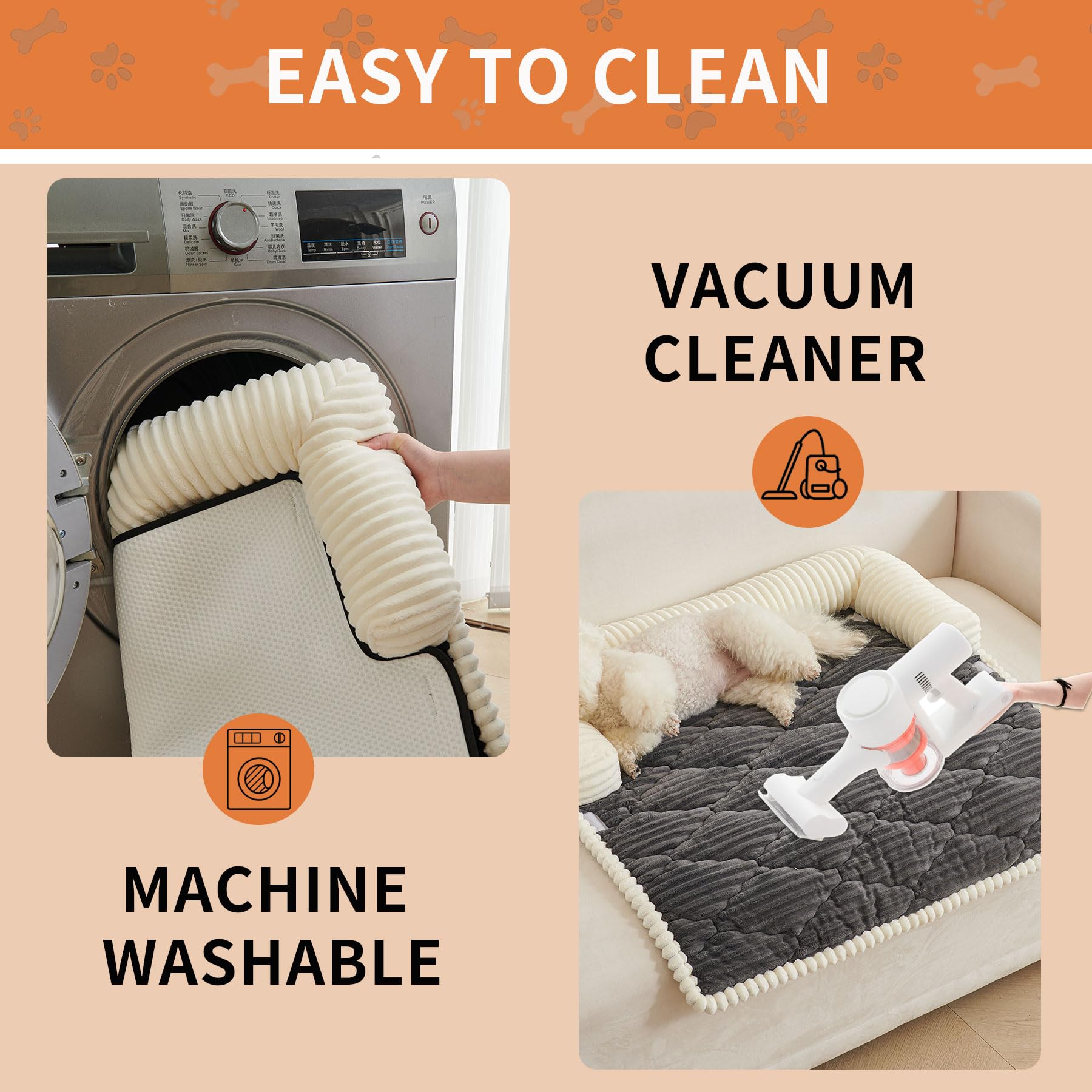 HAOMAIJIA Dog Couch Bed for Large Dogs, Non Slip Pet Couch Covers for Sofa Thick Soft Washable Dog Couch Cover Protector All Seasons Universal Dogs and Cats Bed Mat (Grey, Large)
