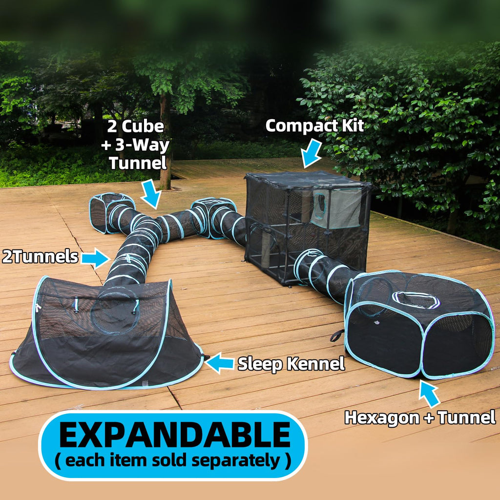 INTURN Catio Outdoor Cat Enclosure,Compact Kit for Outdoor and Indoor(Compact Kit)