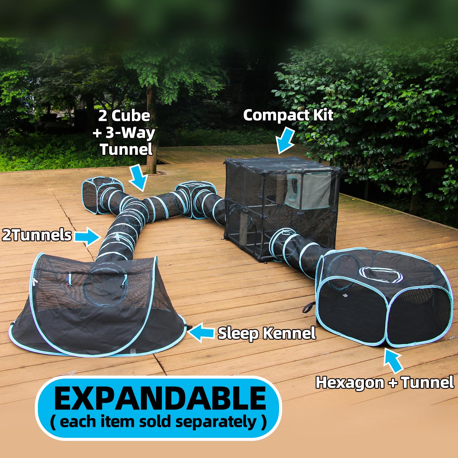 INTURN Catio Outdoor Cat Enclosure,Compact Kit for Outdoor and Indoor(Compact Kit)