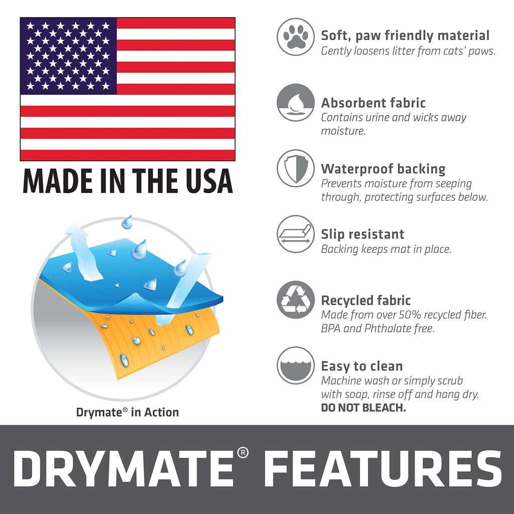 Drymate Cat Litter Box Mat, Litter Trapping Mat, Brown, 28x36 XL